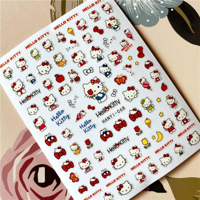 Cute rabbit Cute cat Japanese Justice Girl 3D Back Glue Nail Sticker Nail Decoration Nail Art Nail Ornament Self Adhesive Nail Decals for Nail Art Decoration Including Hearts Stars Letters Bowknot Leaves Flowers Plants Fruits Butterflies for Woman