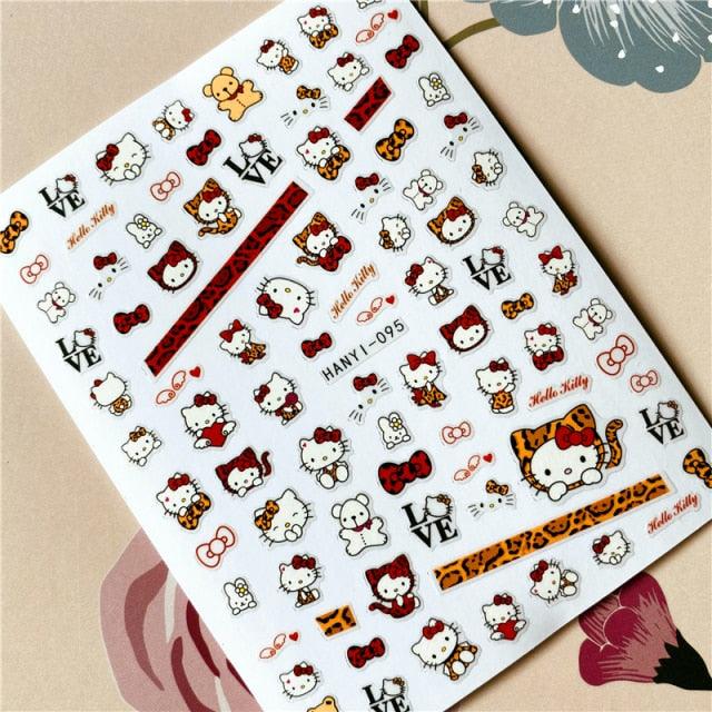 Cute rabbit Cute cat Japanese Justice Girl 3D Back Glue Nail Sticker Nail Decoration Nail Art Nail Ornament Self Adhesive Nail Decals for Nail Art Decoration Including Hearts Stars Letters Bowknot Leaves Flowers Plants Fruits Butterflies for Woman