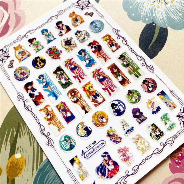 Cute rabbit Cute cat Japanese Justice Girl 3D Back Glue Nail Sticker Nail Decoration Nail Art Nail Ornament Self Adhesive Nail Decals for Nail Art Decoration Including Hearts Stars Letters Bowknot Leaves Flowers Plants Fruits Butterflies for Woman