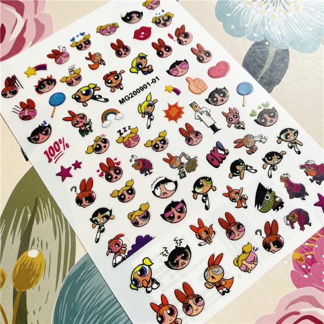 Cute rabbit Cute cat Japanese Justice Girl 3D Back Glue Nail Sticker Nail Decoration Nail Art Nail Ornament Self Adhesive Nail Decals for Nail Art Decoration Including Hearts Stars Letters Bowknot Leaves Flowers Plants Fruits Butterflies for Woman