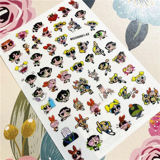 Cute rabbit Cute cat Japanese Justice Girl 3D Back Glue Nail Sticker Nail Decoration Nail Art Nail Ornament Self Adhesive Nail Decals for Nail Art Decoration Including Hearts Stars Letters Bowknot Leaves Flowers Plants Fruits Butterflies for Woman