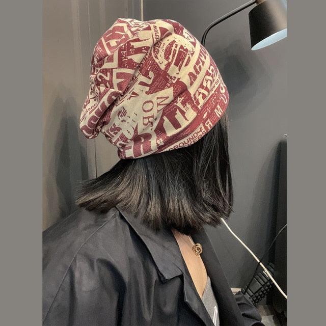 Unisex Beanie Hats Autumn Comfortable Cotton Hat Men Retro Knitted Hat Women Balaclava Sports Kerchief Bobble Hat Spring Knit Slouchy Lightweight Knit Hat Slouch Cap Casual Box Skellies Beanies Thin Bonnet Cap Autumn Casual Beanies Hat