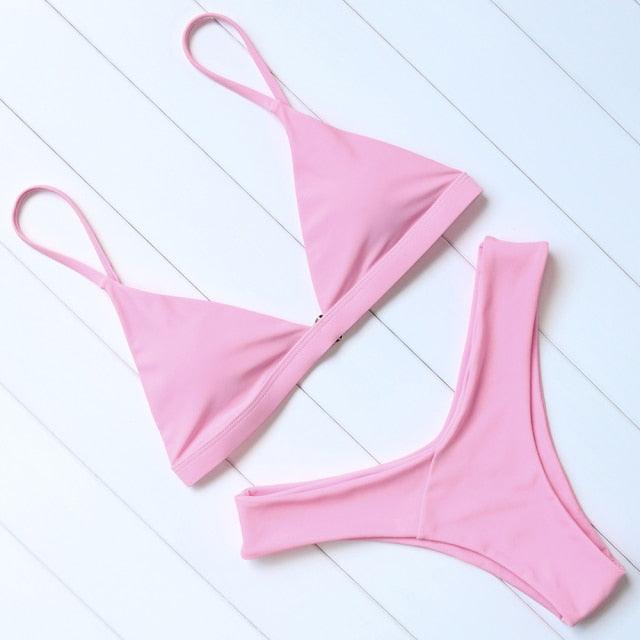 Micro Mini Bikini Swimwear Women Halter Push Up Bikini Set Padded Bra Women's Underwired Triangle Bathing Two Pieces Swimsuit Bikini Set Swimsuit Bandage Swim Suit