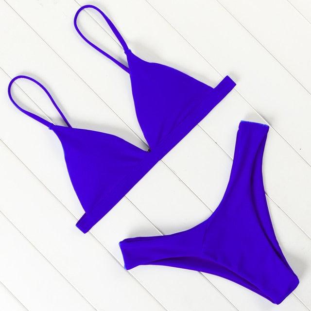 Micro Mini Bikini Swimwear Women Halter Push Up Bikini Set Padded Bra Women's Underwired Triangle Bathing Two Pieces Swimsuit Bikini Set Swimsuit Bandage Swim Suit
