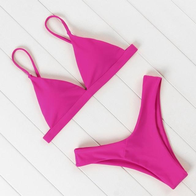 Micro Mini Bikini Swimwear Women Halter Push Up Bikini Set Padded Bra Women's Underwired Triangle Bathing Two Pieces Swimsuit Bikini Set Swimsuit Bandage Swim Suit
