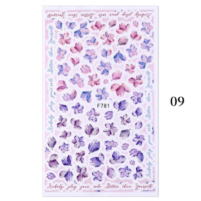 Flowers Leaves Line 3D Nail Stickers Autumn Winter Fall Leaf Design Transfer Sliders Abstract Waves Nail Art Decals Manicures Decal Self-Adhesive 3D Wave Design Decoration for Women Girls Tape Nail Art Stickers Decal Decoration