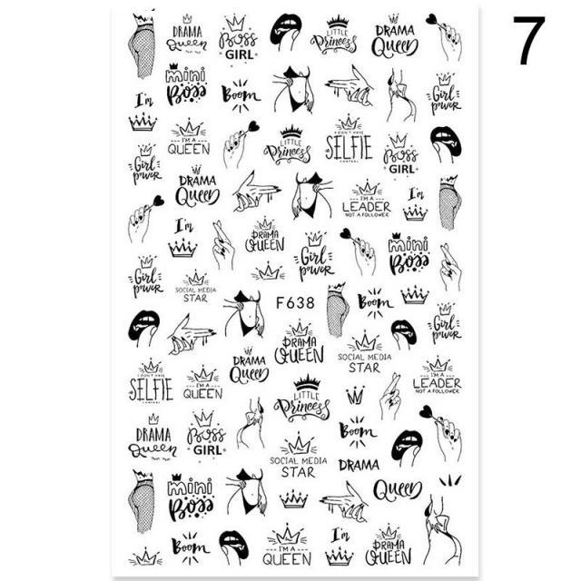 Flowers Leaves Line 3D Nail Stickers Autumn Winter Fall Leaf Design Transfer Sliders Abstract Waves Nail Art Decals Manicures Decal Self-Adhesive 3D Wave Design Decoration for Women Girls Tape Nail Art Stickers Decal Decoration