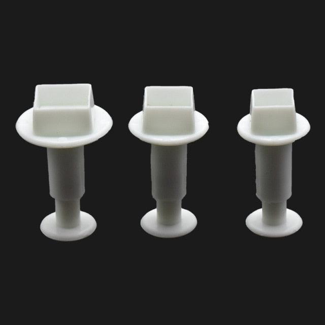 Fondant Cake Cookie Cutter Embossed Ejector Stamp Plunger Mold Kitchen Baking Cake Decorating Tools Heart Shaped Cookie Mold Hand Press Cookie Dessert Cutter Pastry Decoration Tool Mooncake Maker