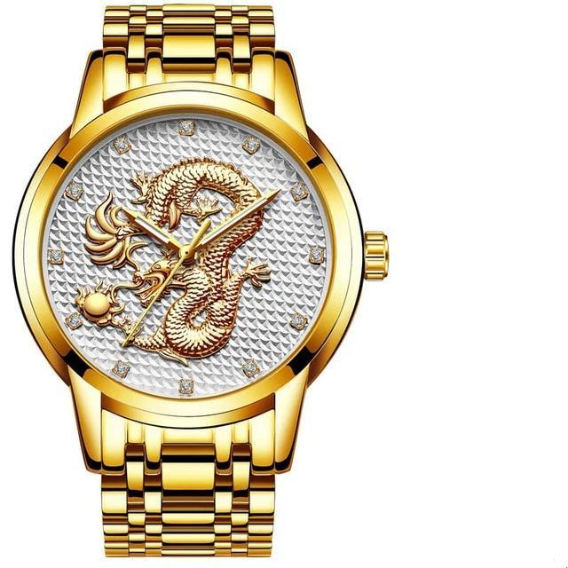 Men's Waterproof Watch With 3D Dragon Design Excellent Look Perfect Gift For Your Man