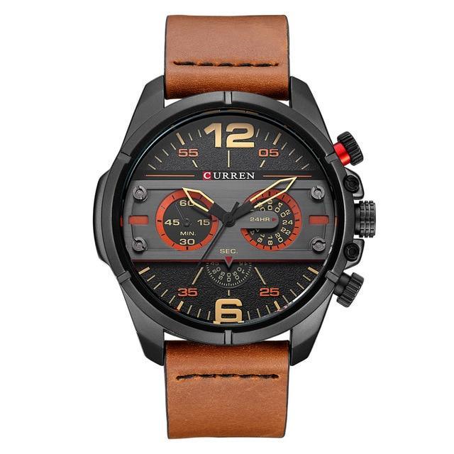 Men's Waterproof Retro Style Watch With Excellent Background, Chronometers Large Numbers Perfect Gift