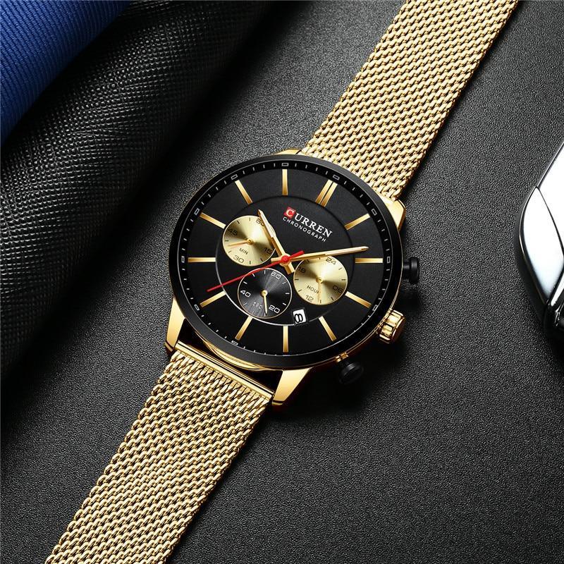 Unisex Elegant Stainless Steel Watch With Chronometer And Date Display Excellent Design Perfect Gift