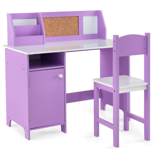 Kids Table and Chair Set for Arts Crafts Homework Home School-Purple