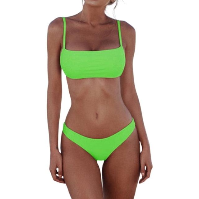 Push Up Bikini Set Swimsuits High Waist Swimwear Women Ribbed Bathing Suits Brazilian Bikinis Swimsuit for Women Bottom Triangle Bikinis Top Bathing Suit