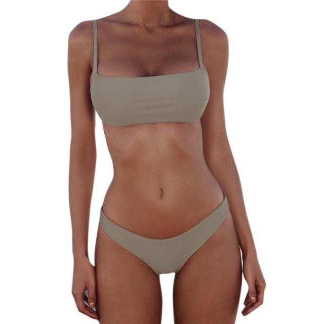 Push Up Bikini Set Swimsuits High Waist Swimwear Women Ribbed Bathing Suits Brazilian Bikinis Swimsuit for Women Bottom Triangle Bikinis Top Bathing Suit