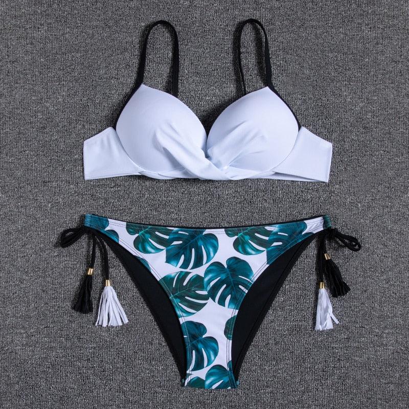Push Up Bikinis 2022 New Swimwear Women's Bikini Swimsuits Floral Printed Bathing Suits for Women 2 Piece Bikini Women Floral Print Bikini Sets Swimsuit Beach Wear Bathing Suit Female Two Pieces