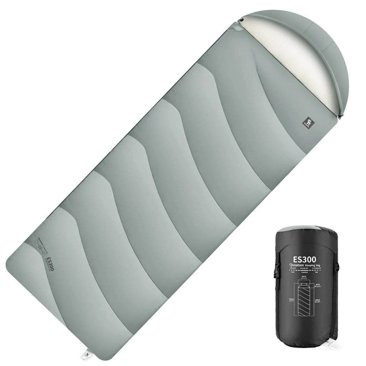 Cotton Envelope Portable Backpacking Sleeping Bag for Outdoor Camping with Compression Sack