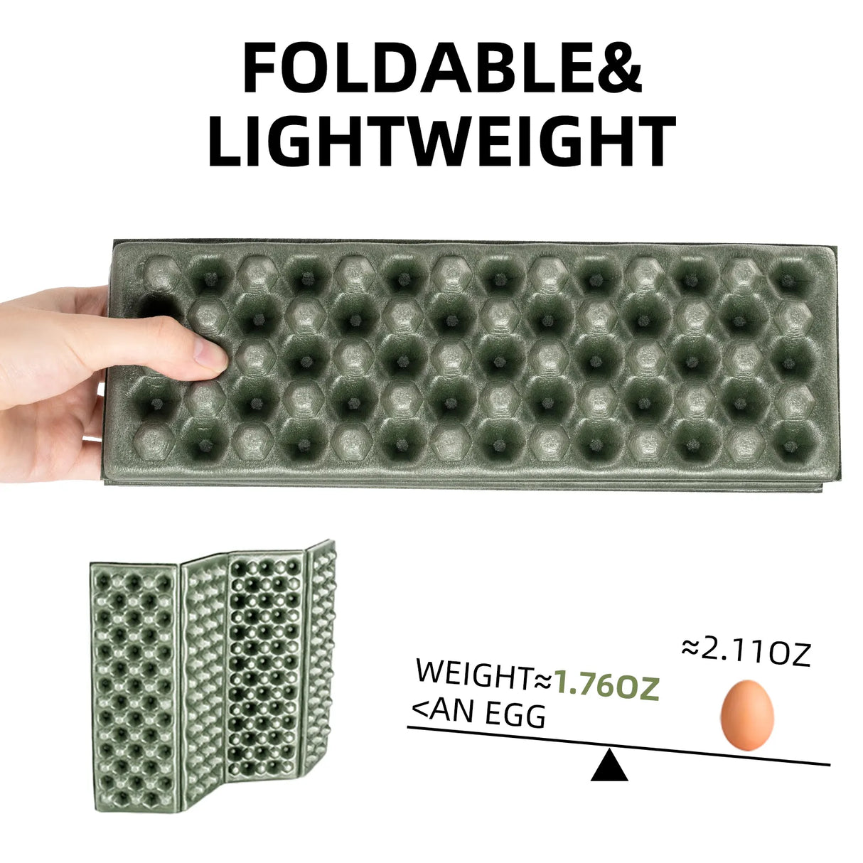 Folding Seat Pad Mat with Foam for Hiking & Camping, Lightweight & Portable