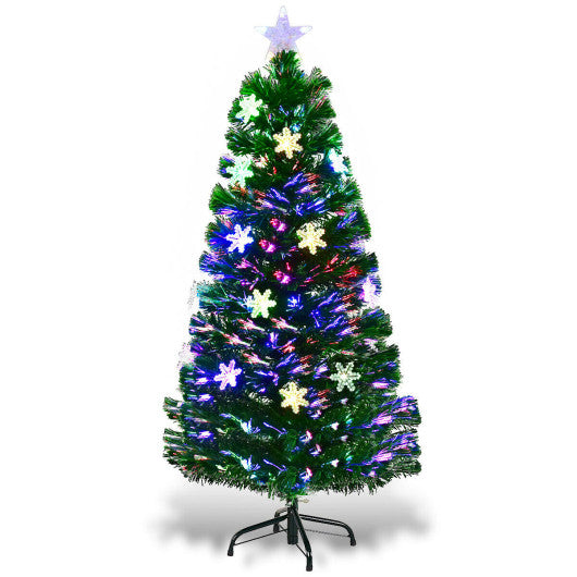 LED Optic Artificial Christmas Tree with Snowflakes-4 Feet