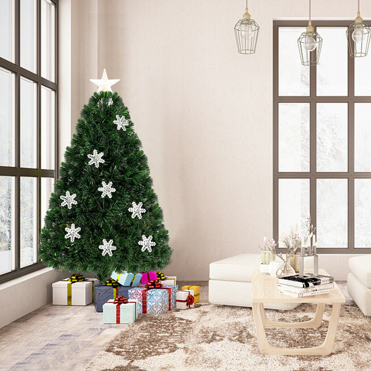 LED Optic Artificial Christmas Tree with Snowflakes-4 Feet