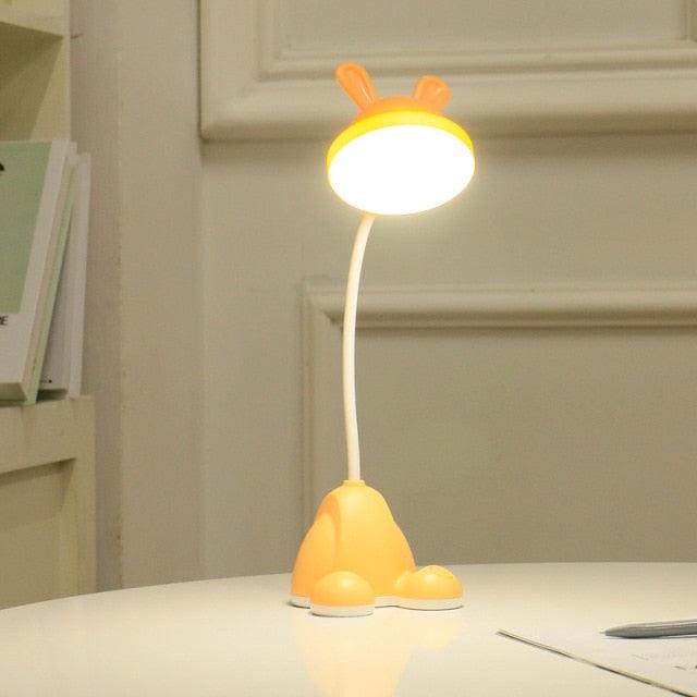 Rabbit LED Table Lamp Kids Desk Bunny Night Lights Studying Bedroom Decor Baby Bed Restaurant Living Room Cute Gift USB Charging Cute Study Lamps for Bedroom Décor