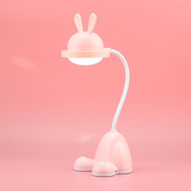 Rabbit LED Table Lamp Kids Desk Bunny Night Lights Studying Bedroom Decor Baby Bed Restaurant Living Room Cute Gift USB Charging Cute Study Lamps for Bedroom Décor