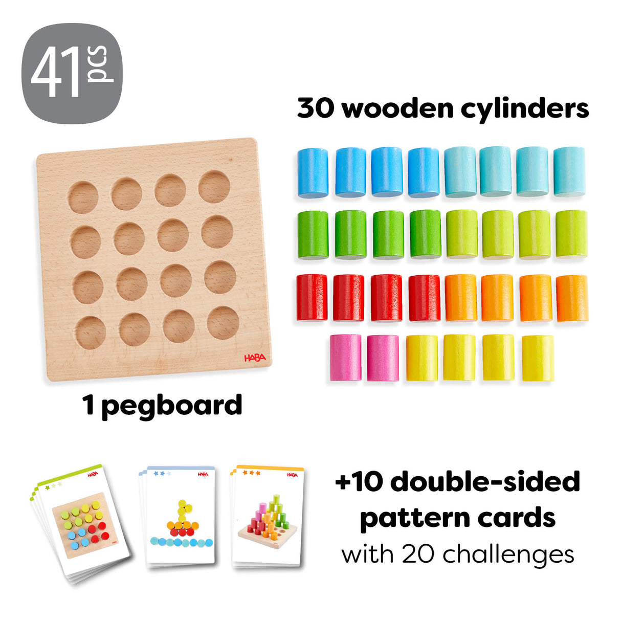 Rainbow Risers Wooden Stacking Game