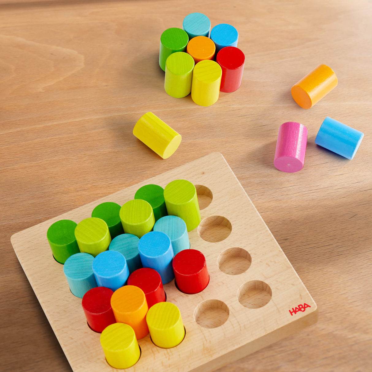 Rainbow Risers Wooden Stacking Game