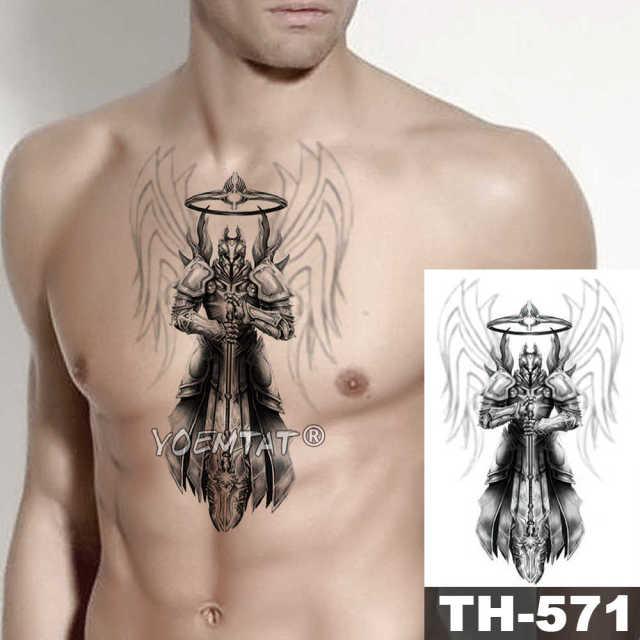 Realistic Temporary Lion Wolf Sticker Tattoo Waterproof Elegant Body Arm Warrior Tattoo For Mens
