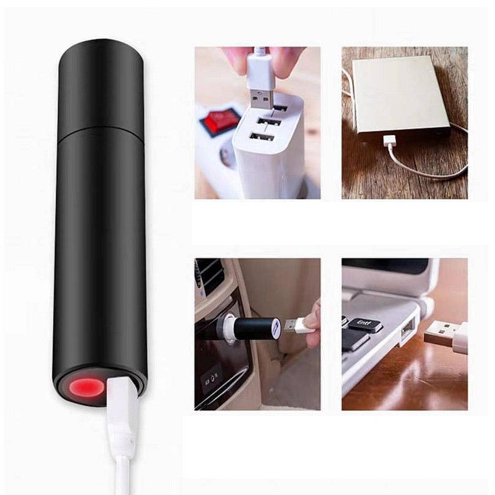 Rechargable Mini Portable Waterproof USB LED Pocket LED Flashlight Hight Super Bright Flashlight Telescopic Zoom Water Resistant Torch Great For Indoor/Outdoor Activities Night Camping Hiking