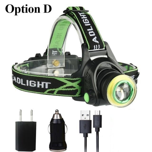 Rechargeable Adjustable 10000LM Led Headlamp Micro USB Charger Flashlight Head Lamp Portable Light Torch Flashlight For Night Work Camping Hiking Walking