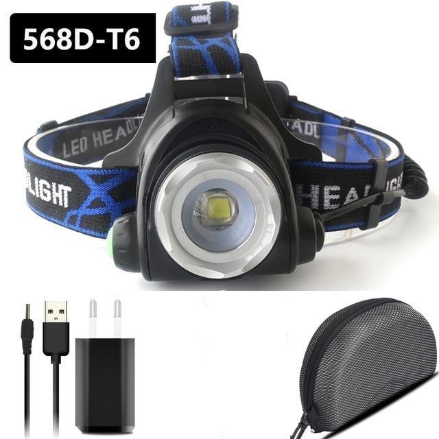 Rechargeable Adjustable 10000LM Led Headlamp Micro USB Charger Flashlight Head Lamp Portable Light Torch Flashlight For Night Work Camping Hiking Walking