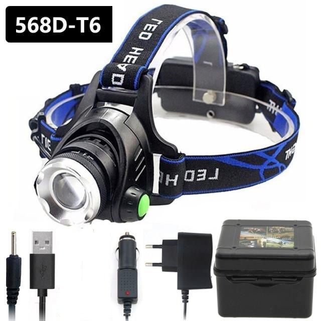 Rechargeable Adjustable 10000LM Led Headlamp Micro USB Charger Flashlight Head Lamp Portable Light Torch Flashlight For Night Work Camping Hiking Walking
