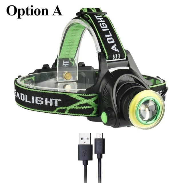 Rechargeable Adjustable 10000LM Led Headlamp Micro USB Charger Flashlight Head Lamp Portable Light Torch Flashlight For Night Work Camping Hiking Walking