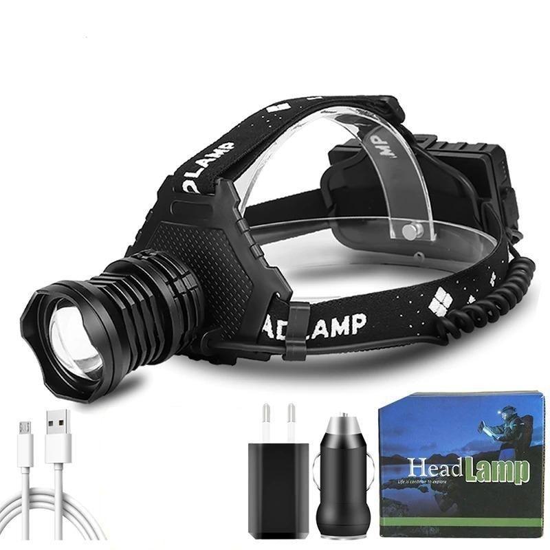 Rechargeable Adjustable Brightest Zoomable Powerful XHP160 LED Headlamp Waterproof Headlight Power Bank 18650 Battery Headlamps For Hiking Camping Fishing Running