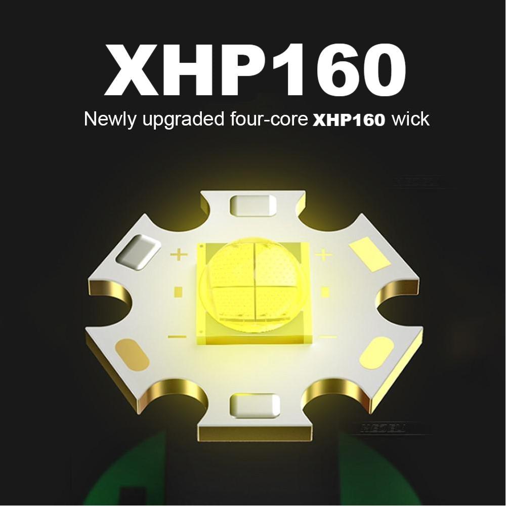 Rechargeable Adjustable Brightest Zoomable Powerful XHP160 LED Headlamp Waterproof Headlight Power Bank 18650 Battery Headlamps For Hiking Camping Fishing Running