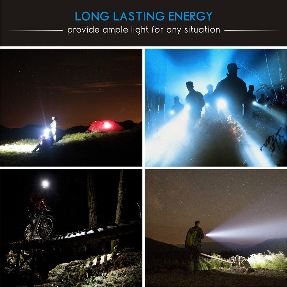 Rechargeable Adjustable Flashlight High Lumen Powerful Waterproof Portable Cree USB LED Super Bright Flashlight Pocket Size Torch Light For Camping Hiking Riding