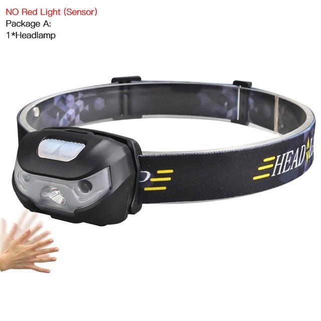 Rechargeable Adjustable LED USB Headlight Powerfull Elastic High Lumens Headband Headlamp Motion Sensor Flashlight For Adults Kids Running Camping Hiking Camping