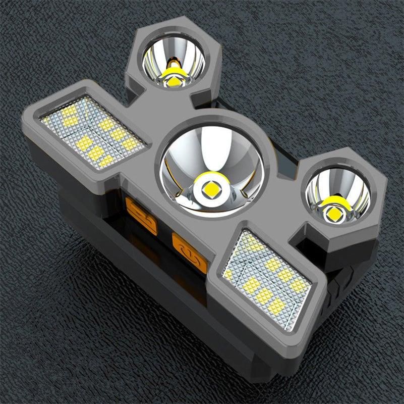 Rechargeable Adjustable USB 5LED Headlamp with High Lumen Handsfree Waterproof Portable Ability Focusing Ring Headlight Flashlight Torchlight For Outdoor Camping Hiking Running Headlight