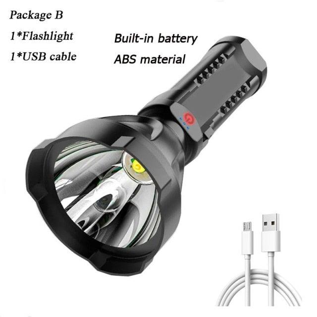 Rechargeable Adjustable USB LED Portable Rotary High Lumen Zoombale Super Strong Flashlight Ultra-bright For Long-range Outdoor Camping Fishing Hiking Riding Walking Jogging Flashlight