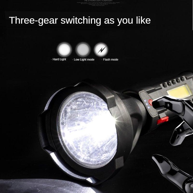 Rechargeable Adjustable USB LED Portable Rotary High Lumen Zoombale Super Strong Flashlight Ultra-bright For Long-range Outdoor Camping Fishing Hiking Riding Walking Jogging Flashlight