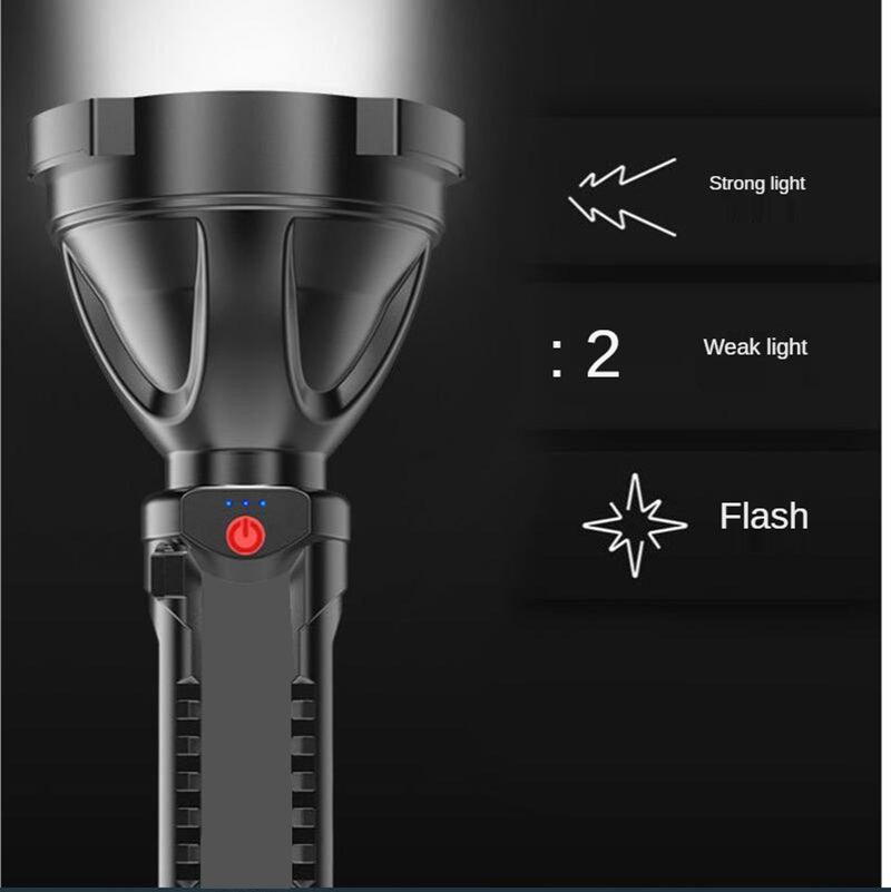 Rechargeable Adjustable USB LED Portable Rotary High Lumen Zoombale Super Strong Flashlight Ultra-bright For Long-range Outdoor Camping Fishing Hiking Riding Walking Jogging Flashlight