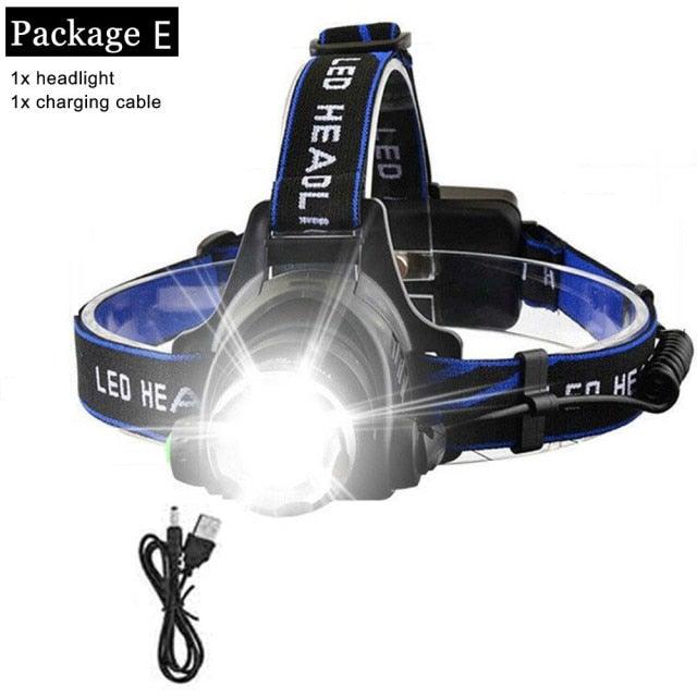 Rechargeable High Lumens Work Headlight Ultra Bright Headlamp LED Headlight Sensor Powerful Head Lamp Waterproof Flashlight For Adults Running Hiking Camping Fishing