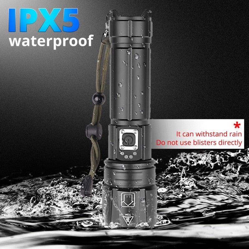 Rechargeable LED Flashlight High Lumen USB Ultra Bright Adjustable Powerful Zoomable Flashlight Water Resistant For Daily Household and Outdoor Camping Hiking Riding Running