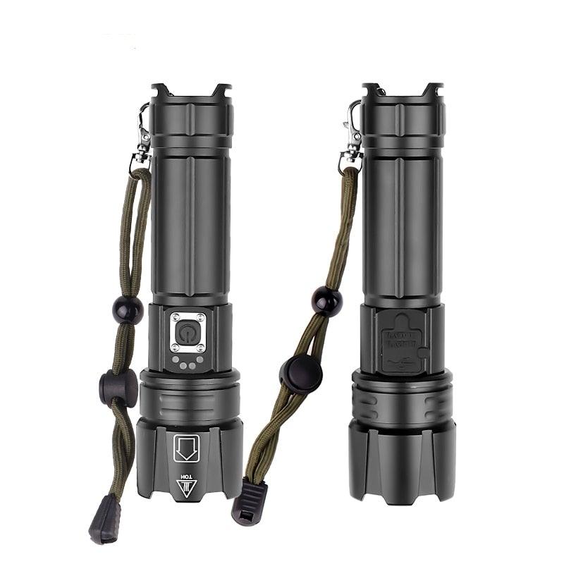 Rechargeable LED Flashlight High Lumen USB Ultra Bright Adjustable Powerful Zoomable Flashlight Water Resistant For Daily Household and Outdoor Camping Hiking Riding Running