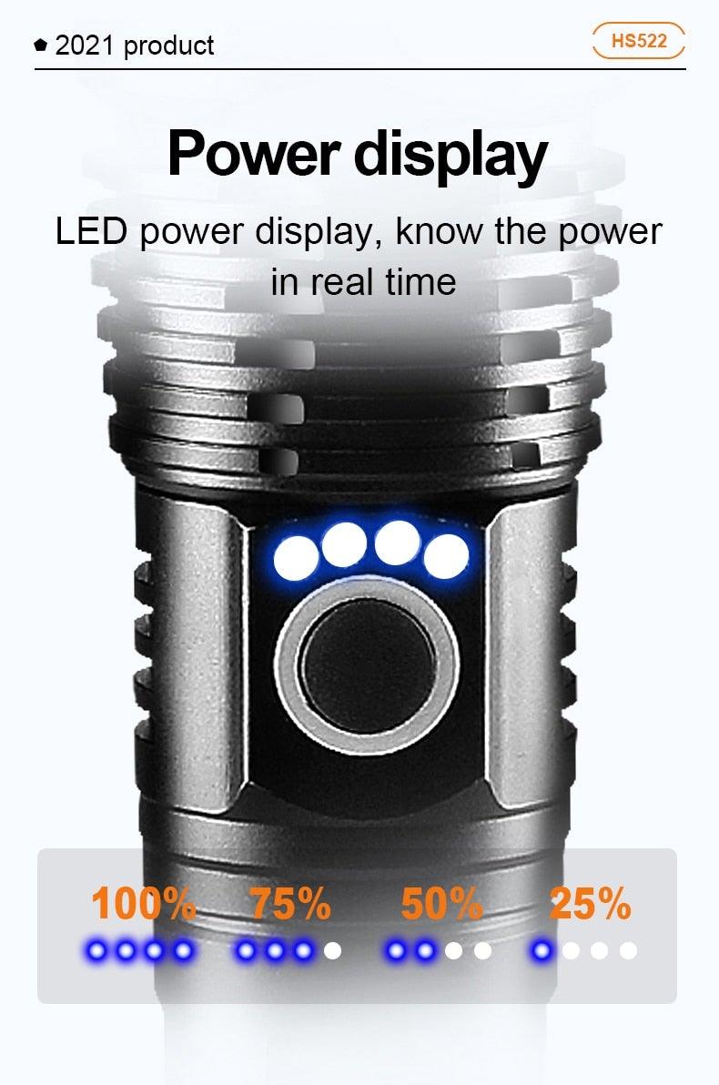 Rechargeable LED Flashlights High Lumens Waterproof Zoomable Super Bright Tactical Flashlight Powerful USB LED CREE Flashlight Hand Lamp For Hiking Camping Household Outdoor Sport