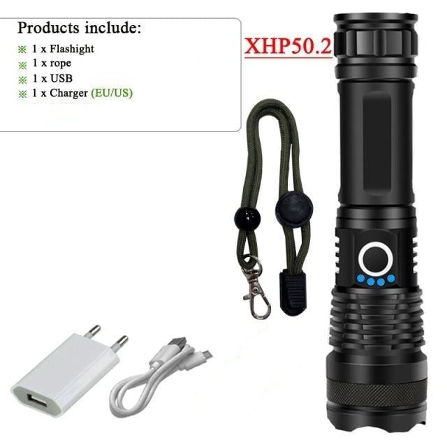 Rechargeable LED Flashlights High Lumens Waterproof Zoomable Super Bright Tactical Flashlight Powerful USB LED CREE Flashlight Hand Lamp For Hiking Camping Household Outdoor Sport