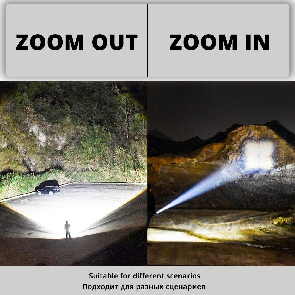 Rechargeable LED Flashlights Waterproof Hnadheld Super Bright High Lumens Zoomable Powerful Lamp Bead Flashlight Torch For Outdoor & Indoor Camping Running Fishing Hiking Lamp