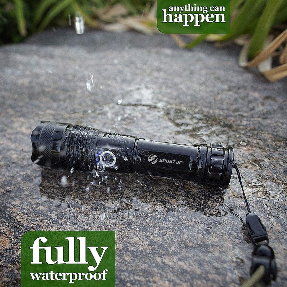 Rechargeable LED Flashlights Waterproof Hnadheld Super Bright High Lumens Zoomable Powerful Lamp Bead Flashlight Torch For Outdoor & Indoor Camping Running Fishing Hiking Lamp