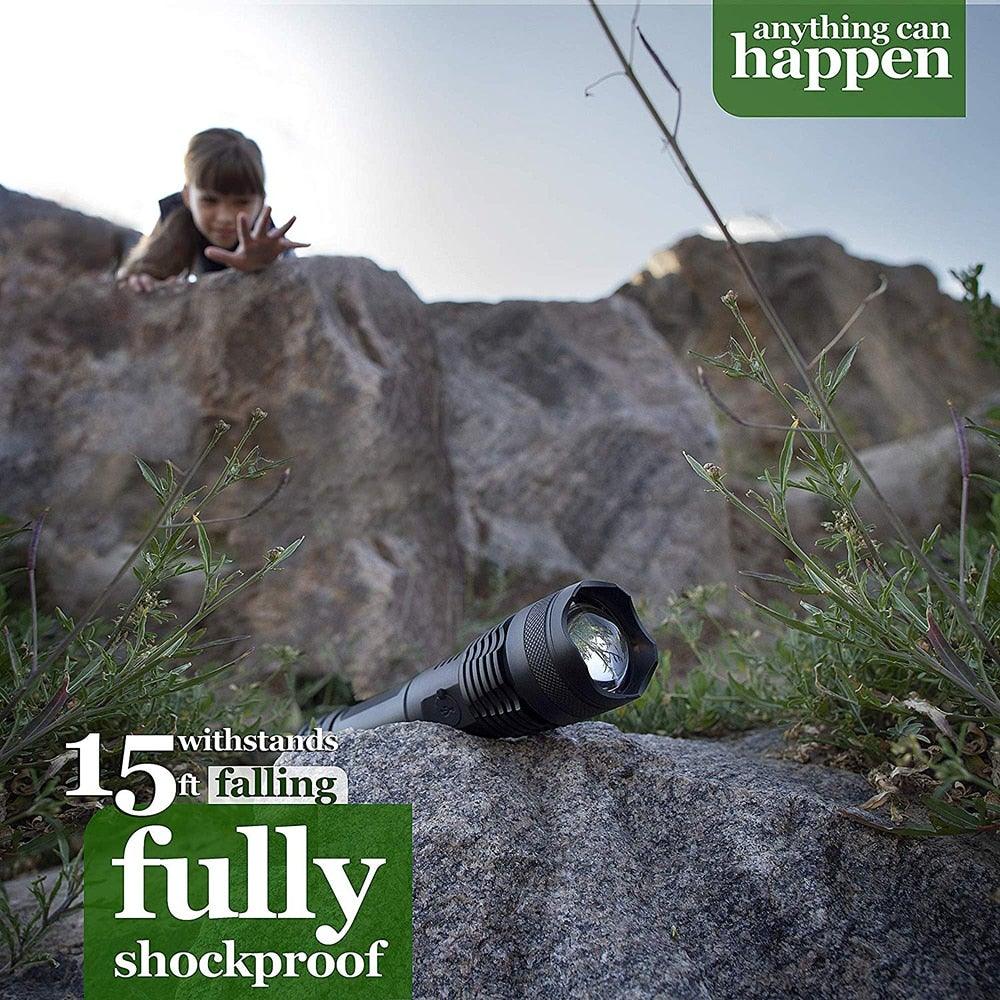 Rechargeable LED Flashlights Waterproof Hnadheld Super Bright High Lumens Zoomable Powerful Lamp Bead Flashlight Torch For Outdoor & Indoor Camping Running Fishing Hiking Lamp