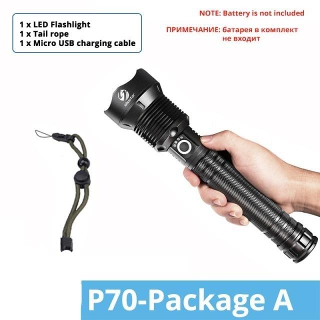 Rechargeable LED Flashlights Waterproof Hnadheld Super Bright High Lumens Zoomable Powerful Lamp Bead Flashlight Torch For Outdoor & Indoor Camping Running Fishing Hiking Lamp